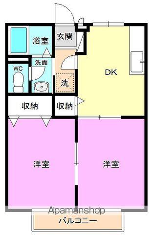 ソレジオⅠ番館(2DK/2階)の間取り写真