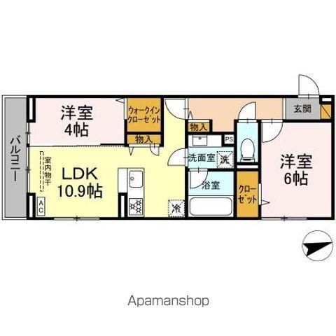 プロスペールE NO.1(2LDK/2階)の間取り写真