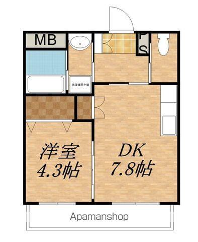 ブレインミヤダ(1DK/2階)の間取り写真