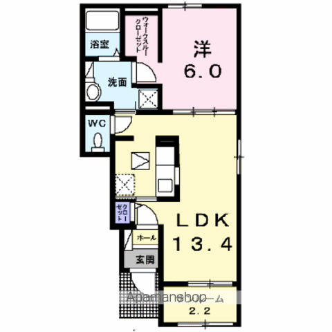 サン・パストラル Ⅳ(1LDK/1階)の間取り写真