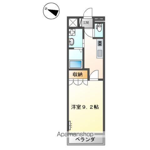 ローズガーデン(1K/3階)の間取り写真