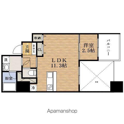 ESLEAD RESIDENCE大阪谷町ザ・マークス(1LDK/6階)の間取り写真