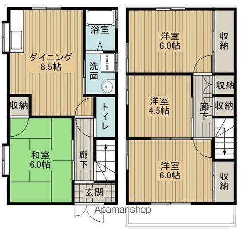 呉線 海田市駅 徒歩11分 2階建 築20年(4DK)の間取り写真