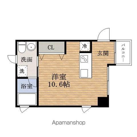 ルクレ堺筋本町RESIDENCE(ワンルーム/2階)の間取り写真