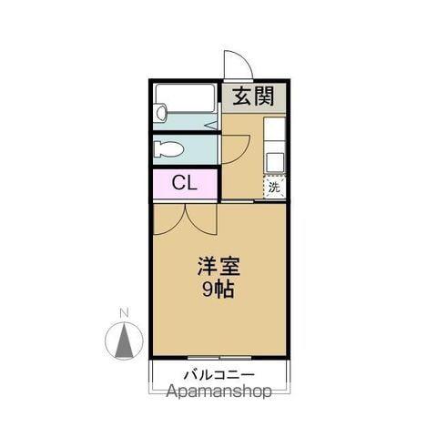 グレイスオダ(1K/2階)の間取り写真