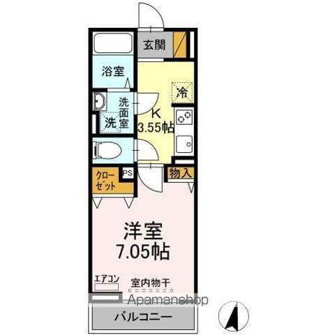 KLEIN KIRSCHE (1K/3階)の間取り写真