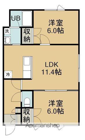 サンオージェA(2LDK/1階)の間取り写真