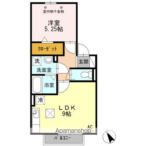 グランシュール(1LDK/1階)の間取り写真