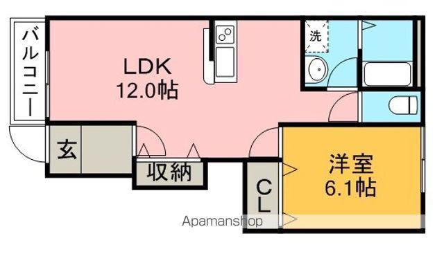 RUHE Ⅱ(1LDK/1階)の間取り写真