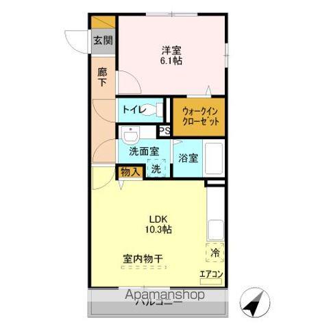 SKYルームⅢ(1LDK/2階)の間取り写真