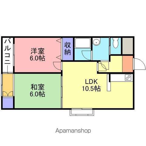 シエスタ ヨナゴ(2LDK/3階)の間取り写真