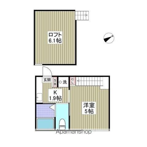 ダルーチャ北初富Ⅱ(1K/1階)の間取り写真