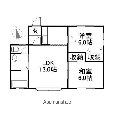 カトレアⅢ(2LDK/2階)の間取り写真