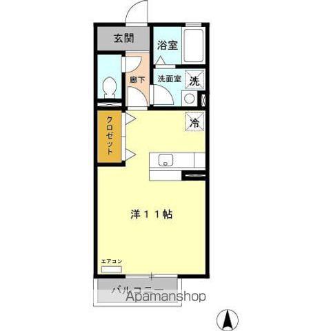 リオグランデ(ワンルーム/2階)の間取り写真