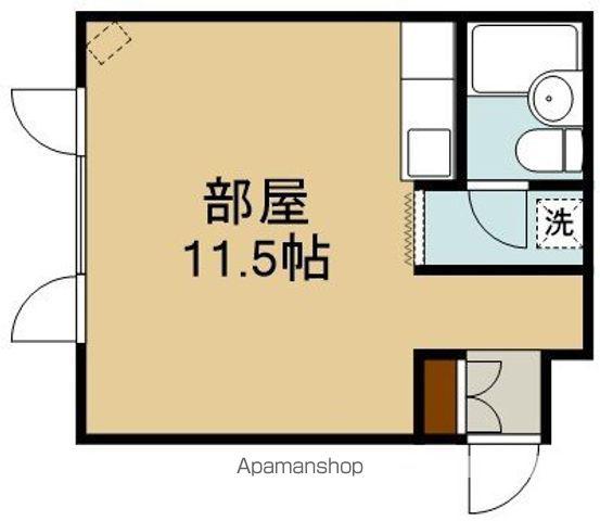 レジデンスピース(ワンルーム/1階)の間取り写真