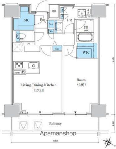 ロイヤルパークスER万代(1LDK/6階)の間取り写真