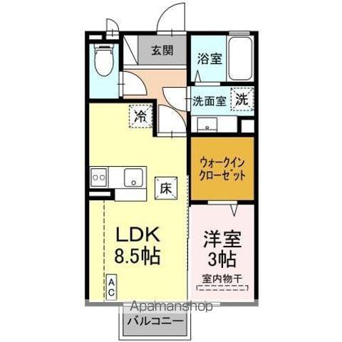 ボヌール(1LDK/1階)の間取り写真
