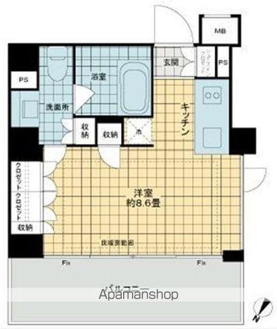 セルフィスタ渋谷(ワンルーム/3階)の間取り写真