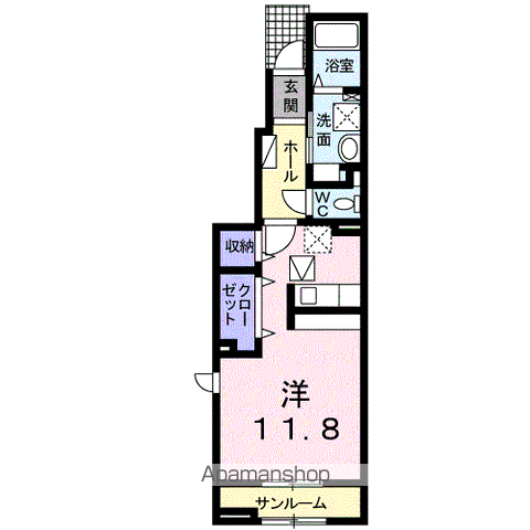 メゾン・サンT3(ワンルーム/1階)の間取り写真