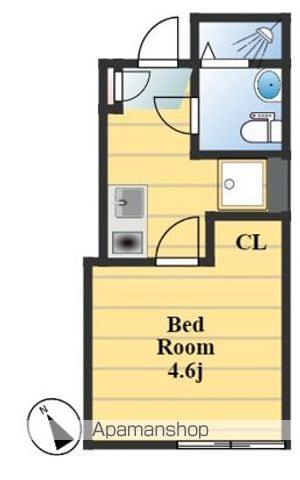茶花ハイツ(1K/1階)の間取り写真