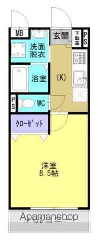 SMILE GARDEN 菊陽(1K/2階)の間取り写真