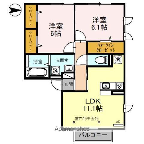 サンライズ(2LDK/2階)の間取り写真