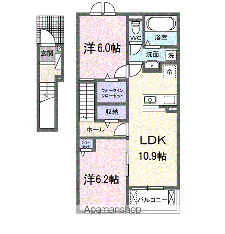 ラヴィベールアイ Ⅱ(2LDK/2階)の間取り写真