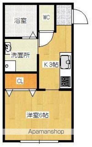 椿荘(1K/2階)の間取り写真