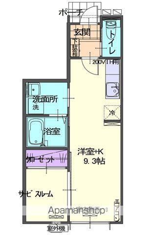 OWL桜町A(ワンルーム/1階)の間取り写真
