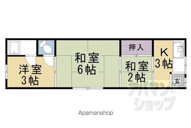 第一・第二竹園荘(3K/1階)の間取り写真