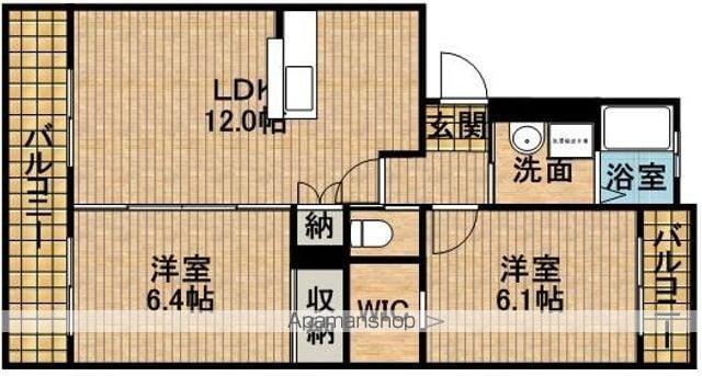 ティアラⅧ(2LDK/1階)の間取り写真
