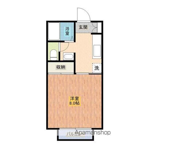 マリー中央(1K/2階)の間取り写真