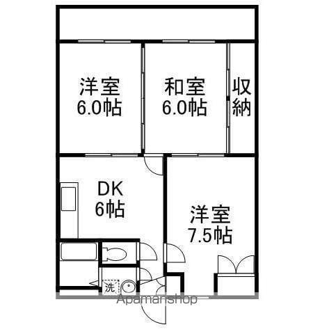 ハッピーハイム(3DK/3階)の間取り写真