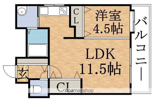 ピュア東彩館II(1LDK/5階)の間取り写真