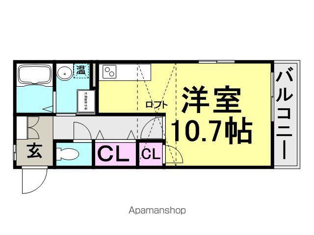 KTIレジデンス武庫川1(ワンルーム/1階)の間取り写真