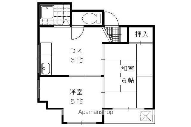 マンション聚楽(1DK/5階)の間取り写真