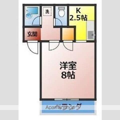 オータムライトⅠ(1K/3階)の間取り写真