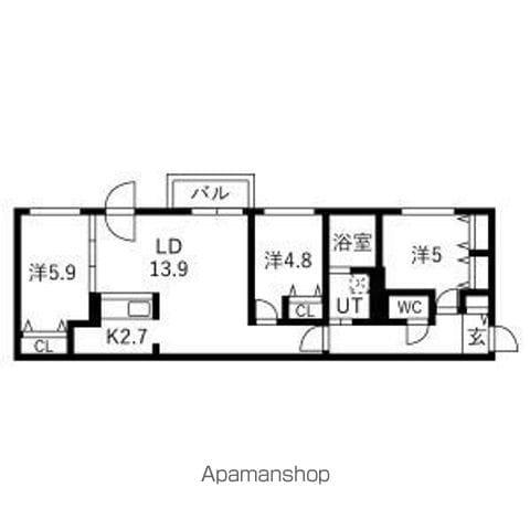 ETERNITY東札幌(3LDK/5階)の間取り写真