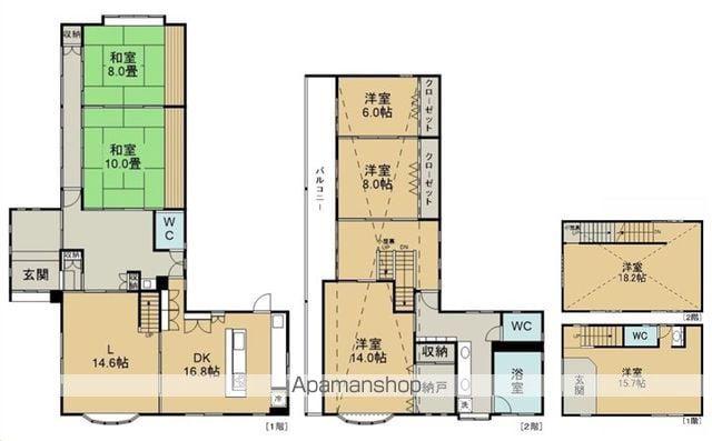 仙台市地下鉄南北線 長町一丁目駅 徒歩6分 2階建 築27年(5LDK)の間取り写真