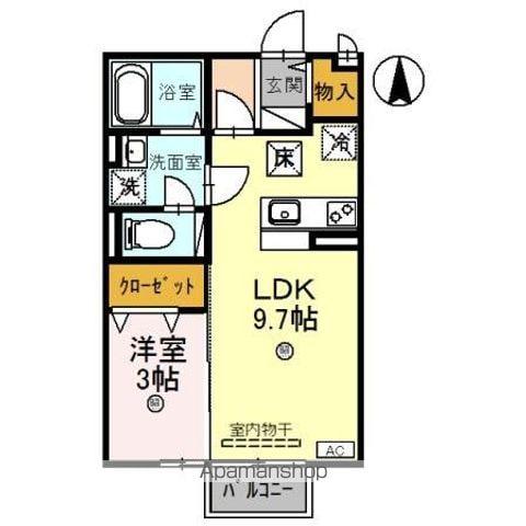 ウエストハイツ・セントラルハイツ セントラルハイツ(1LDK/1階)の間取り写真