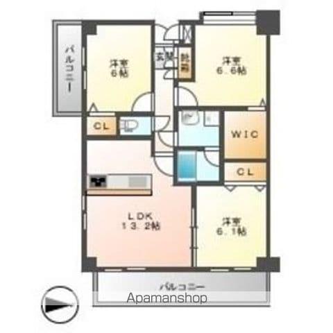 フォレスタ ディ パーチェ(3LDK/3階)の間取り写真