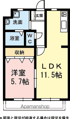 FELICE GATTO YOKOSUKA(1LDK/4階)の間取り写真