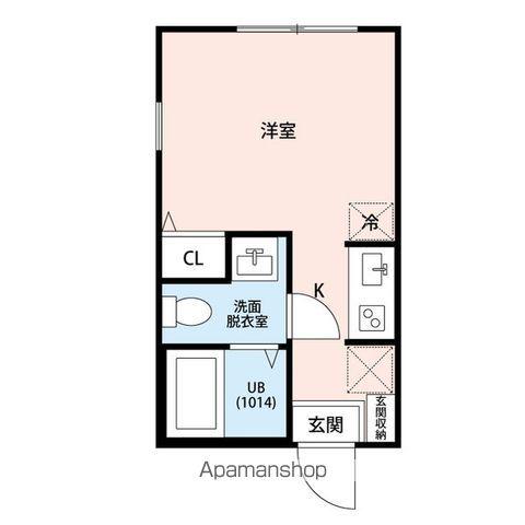 ラフィーネ三ツ沢南町(ワンルーム/2階)の間取り写真