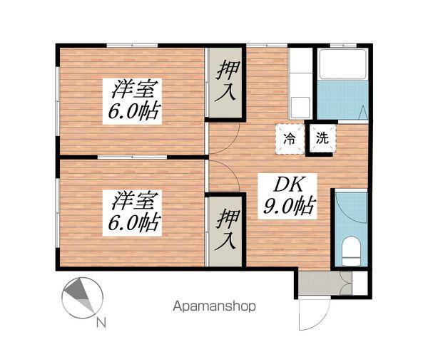 宮川コーポC(2DK/1階)の間取り写真