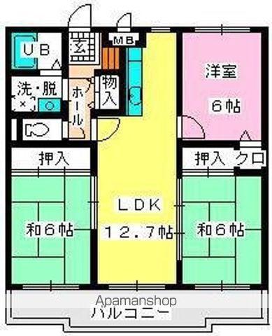 ロイヤルハイツ博多南(3LDK/3階)の間取り写真