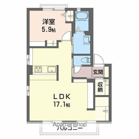 ハピネスJ(1LDK/2階)の間取り写真
