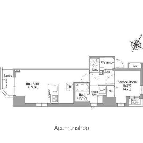 コンフォリア・リヴ関内(ワンルーム/6階)の間取り写真