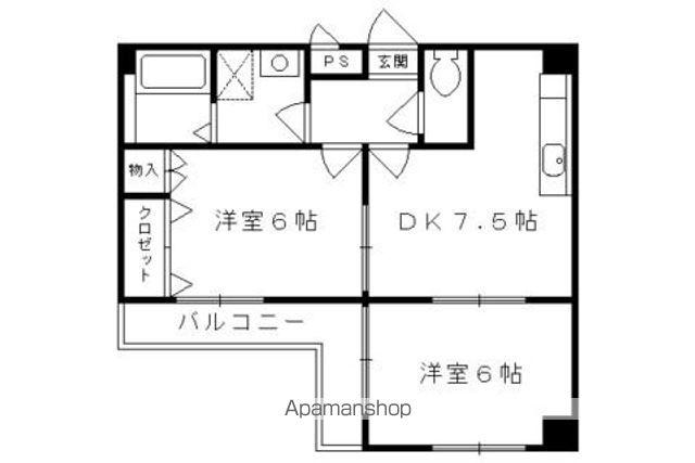 山科アーバンコテージ(2DK/3階)の間取り写真