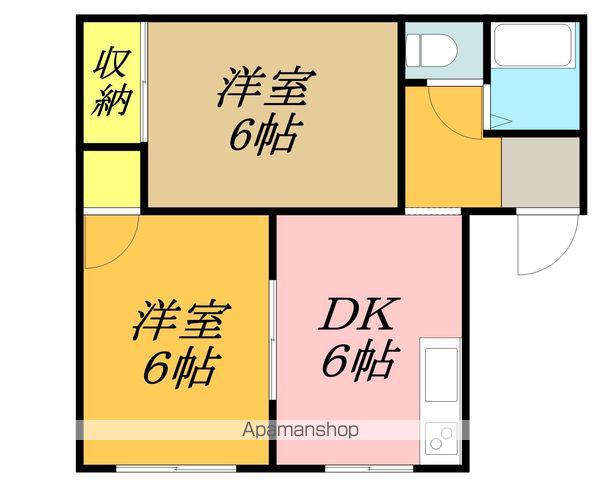 リバティー(2DK/2階)の間取り写真