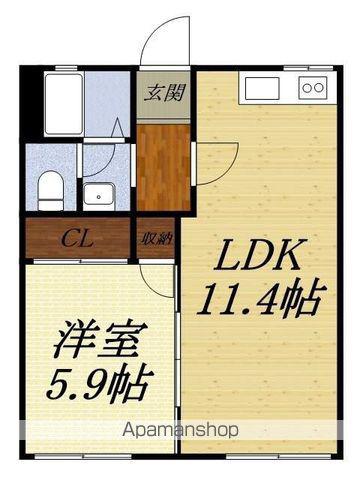 エルパティオ(1LDK/1階)の間取り写真